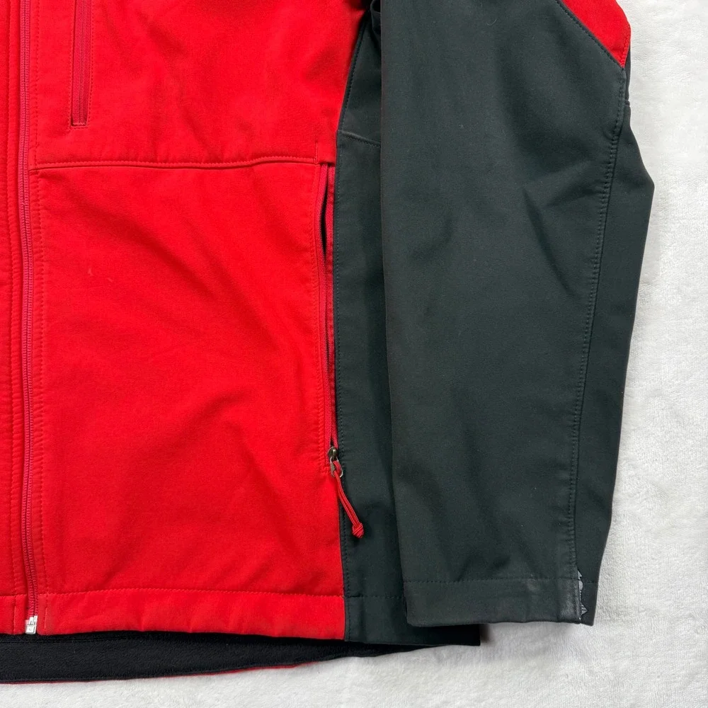 The North Face Mens Apex Bionic Softshell Jacket Red Black Full Zip Large